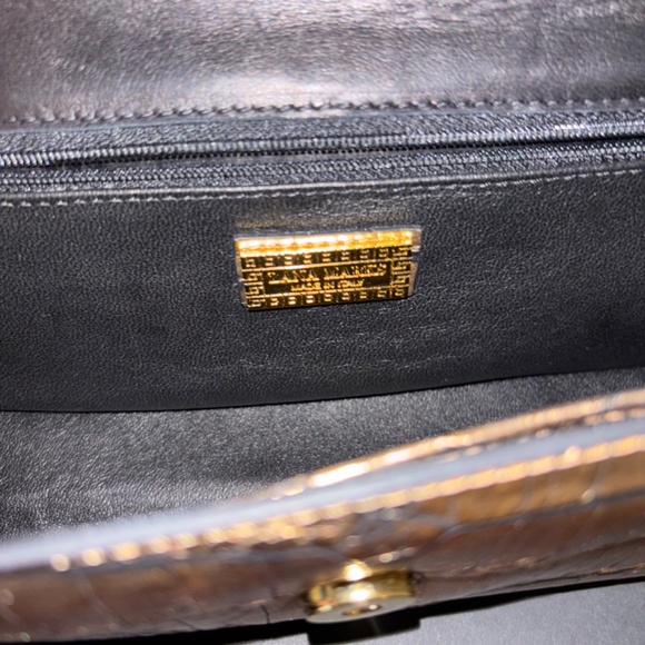 Lana Marks Medium metallic alligator print shoulder bag/clutch - Picture 6 of 9